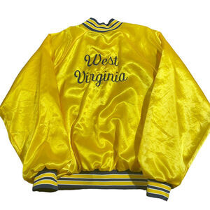 West Virginia Nylon Yellow Embroidered Bomber XL USA